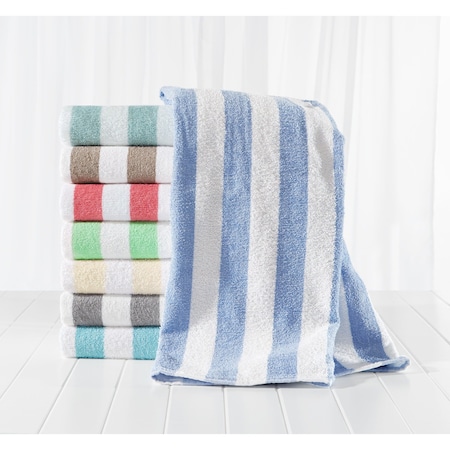 Pool Towel, Stripe, Blue, 12PK